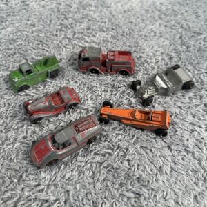 VINTAGE LOT OF 6 MIDGETOY Tootsie RACE CAR Hot Rod Coupe Fire Trucks 1960s